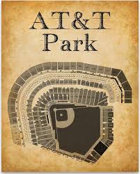 At T Park Baseball Seating Chart 11x14 Unframed Art Print Great Sports Bar Decor And Gift Under 15 For Baseball Fans
