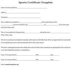 Sports Certificate Template