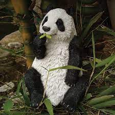 Panda Eating Bamboo Garden Ornament