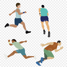 一群の人が走るイラスト画像とPSDフリー素材透過の無料ダウンロード - Pngtree