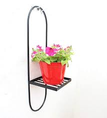 Black And Red Iron Wall Planter By