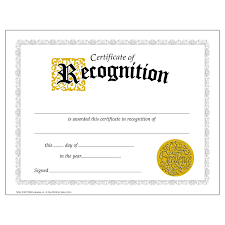 Certificate Of Recognition Large 30 Pack