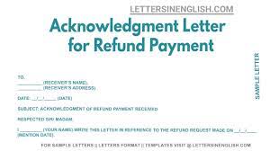 acknowledgment letter for refund