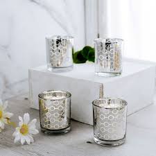 Silver Mercury Glass Candle Holders