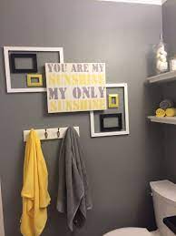 gray bathroom decor yellow bathroom