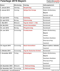 Dat kan erg handig zijn wanneer je op zoek bent naar een bepaalde datum (wanneer je vakantie hebt. Feiertage Bayern 2019 2020 Amp 2021 Mit Druckvorlagen Make It Calendar Printables Calendar Bayern