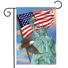 Garden Flag Statue Of Liberty Eagle