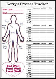 Personalised Reusable Diet Weight Loss Chart Progress Tracker Body Measurements