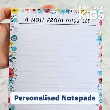 personalised notepads custom lined