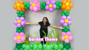 garden theme square balloon arch you