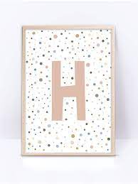 letter h printable wall art h initial