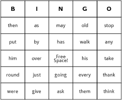 Sight Word Bingo By Bingo Card Template