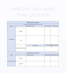 employee daily work plan designer