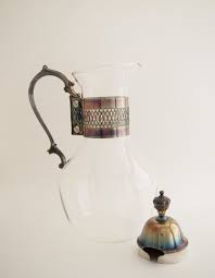 Vintage Glass Carafe With Warming Stand