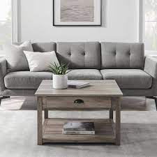 Square Wood Coffee Table With Drawers