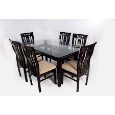 modern wooden glass dining table set
