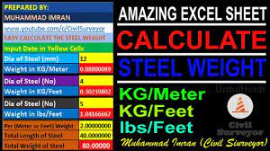 how to calculate weight of steel