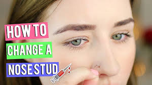 how to put in take out a nose stud