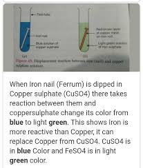 reaction of solution of copper sulp