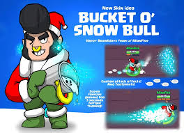 Have you seen players with their name colored and wondered to yourself, how when you enter your name, either for the first time or when changing the name on an existing brawl stars account, type. Brawlidays Skin Idea Bucket O Snow Bull Merry Christmas Brawlstars New Skin Have Fun Brawl
