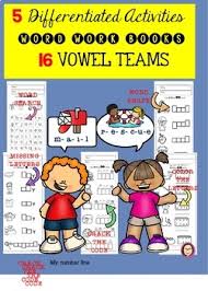 16 Vowel Teams 5 Differentiated Word Work Activities Book By Mrs Graders