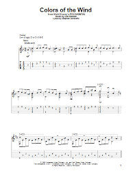 Includes transpose, capo hints, changing speed and much more. Colors Of The Wind Solo Guitar Print Sheet Music Now