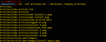 how to extract tar files to specific or