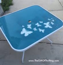 painted glass patio table s