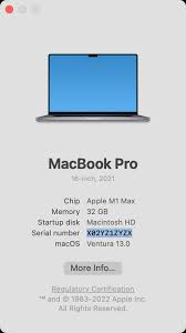 your mac model name and serial number