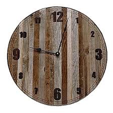 Country Wall Clock Round Wooden