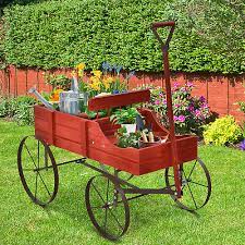 Wagon Garden Planter Cart Wooden