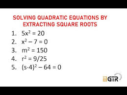 Extracting Square Roots Grade 9 Math