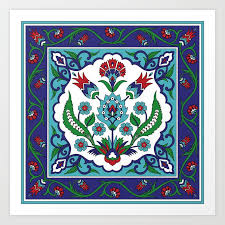 Turkish Tile Pattern Vintage Iznik