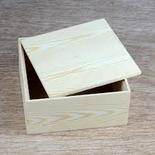 exclusive square pine wood gift box