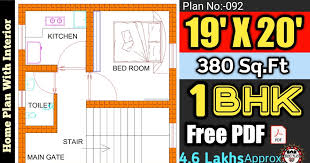 380 Square Feet 1bhk House Plan