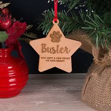 We've got personalized pet ornaments for every dog and cat you can imagine. Personalised Pet Memorial Star Christmas Tree Decoration Bauble Gift Little Gifts With Love