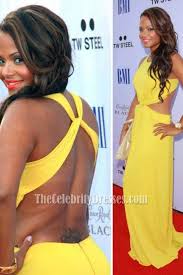 christina milian yellow prom gown