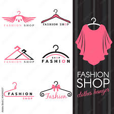 clothes hanger logo vector set design