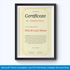 Award Certificate Formal Golden Borders Word Layouts