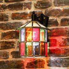 Stained Glass Outdoor Wall Lantern Ip23