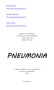 pathophysiology of selected clinical manifestations of pneumonia     Treatment