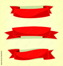 vector cartoon red ribbon minimalist