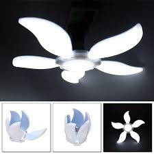 Ac220v Av85 265v Pure White E27 2835 Smd 75w Five Leaf Petal Lamp Ceiling Adjustable Led Garage Light Bulb
