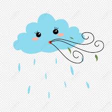 cartoon weather is windy and rainy