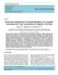 Pdf African Journal Of Food Science Economic Implication Of