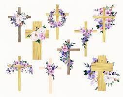 Watercolor hand painted pink florals cross clipart, easter religious flowers illustration, baptism cross clip art, holy spirit. Watercolor Flower Cross Wood Cross Baptism Floral Clipart Easter By Olga Koelsch Thehungryjpeg Com