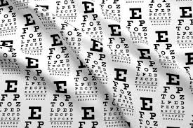 Eye Chart Fabric Standard Vision Chart In Black White By Weavingmajor Optometrist Monochrome Cotton Fabric By The Yard With Spoonflower