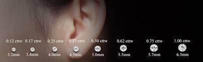 Diamond Stud Earrings Size Chart Stud Earrings References