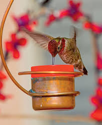copper hummingbird feeder decorative