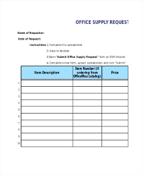Sample Supply Request Form Examples In Word Throughout On Office